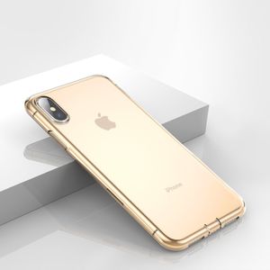 Baseus Baseus Simplicity żelowe etui pokrowiec z zatyczką na port ładowania iPhone XS Max przezroczysty złoty (ARAPIPH65-A01) 7