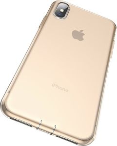 Baseus Baseus Simplicity żelowe etui pokrowiec z zatyczką na port ładowania iPhone XS / X przezroczysty złoty (ARAPIPH58-A0V) 4