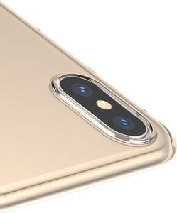 Baseus Baseus Simplicity żelowe etui pokrowiec z zatyczką na port ładowania iPhone XS / X przezroczysty złoty (ARAPIPH58-A0V) 6