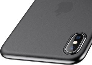 Baseus Baseus Wing Case ultracienkie etui pokrowiec iPhone XS Max czarny przezroczysty (WIAPIPH65-E01) 5