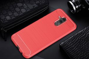 Hurtel Carbon Case elastyczne etui pokrowiec Huawei Mate 20 Lite czerwony 2