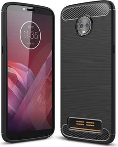 Hurtel Carbon Case elastyczne etui pokrowiec Motorola Moto Z3 Play czarny 1