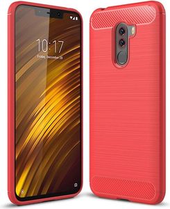 Hurtel Carbon Case elastyczne etui pokrowiec Xiaomi Pocophone F1 czerwony 1