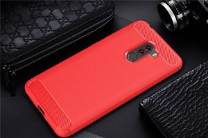 Hurtel Carbon Case elastyczne etui pokrowiec Xiaomi Pocophone F1 czerwony 2