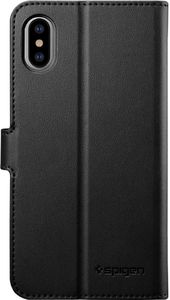 Spigen Spigen Wallet S etui portfel ze skóry ekologicznej schowek na kartę iPhone XS / X czarny (Black) 3