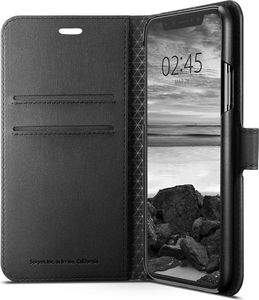 Spigen Spigen Wallet S etui portfel ze skóry ekologicznej schowek na kartę iPhone XS / X czarny (Black) 6