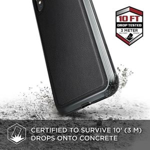 X-doria X-Doria Defense Lux - Etui aluminiowe iPhone Xs Max (Drop test 3m) (Black Leather) 3