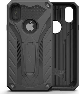 Zizo Zizo Static Cover - Pancerne etui iPhone Xs Max z podstawką (Black/Black) 7