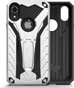 Zizo Zizo Static Cover - Pancerne etui iPhone XR z podstawką (Silver/Black) 7
