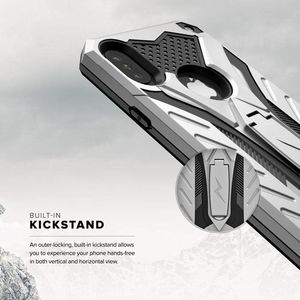 Zizo Zizo Static Cover - Pancerne etui iPhone Xs Max z podstawką (Silver/Black) 2