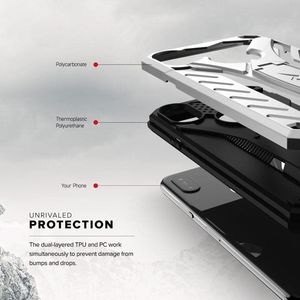 Zizo Zizo Static Cover - Pancerne etui iPhone Xs Max z podstawką (Silver/Black) 4