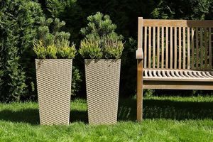 Lamela Doniczka Finezja z wkładem Rattan Grafit 30x30 H:57 7