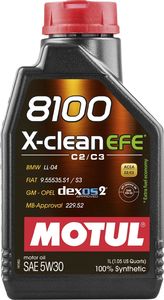 Motul Olej silnikowy  5W30 1L X-CLEAN 8100 EFE C2/C3 / 229.52 / LL04 / DEXOS2 / FIAT 9.55535-S1 / S3 1