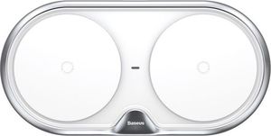 Kabel USB Baseus Baseus Dual Wireless Charger podwójna ładowarka bezprzewodowa indukcyjna Qi + ładowarka sieciowa EU Quick Charge 3.0 + kabel USB / USB-C 1M biały (WXXHJ-A0S) 3
