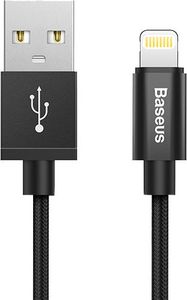 Kabel USB Baseus Baseus AntiLa Series Simple Version wytrzymały pleciony kabel przewód USB Lightning 1M 2.4A MFI czarny 1