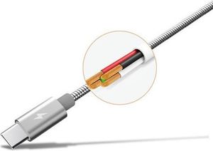 Kabel USB Remax USB-A - 1 m Srebrny (19208) 3