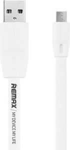 Kabel USB Remax Remax Full Speed Cable RC-001m płaski kabel USB / micro USB 2M 2.4A biały 1