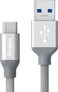 Kabel USB Ringke Ringke pleciony kabel przewód USB 3.0 Type-C 1M 3A szary 1