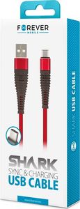 Kabel USB Forever Kabel USB typu C Forever Shark czerwony 2