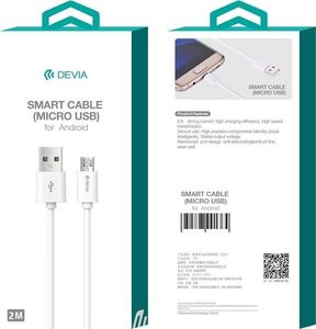 Kabel USB Devia USB-A - microUSB 2 m Biały (BRA006902) 3