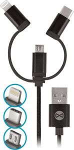 Kabel USB Forever USB-A - Lightning 1 m Czarny (T_01626) 1