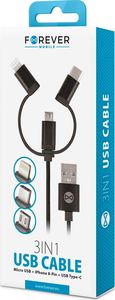 Kabel USB Forever USB-A - Lightning 1 m Czarny (T_01626) 2