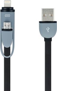 Kabel USB Forever USB-A - Lightning 1 m Czarny (GSM032489) 1