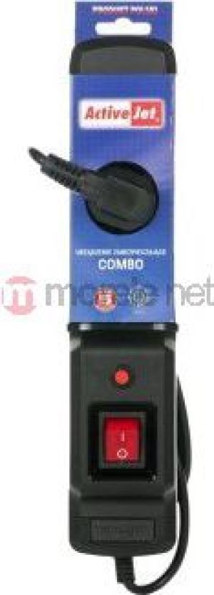 Listwa zasilająca Activejet przeciwprzepięciowa 3 gniazd 1 m czarna (ACJCombo3gn1,0m) 2