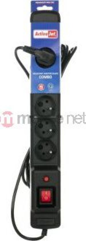 Listwa zasilająca Activejet przeciwprzepięciowa 6 gniazd 2.5m czarny (ACJCombo6gn2,5m) 2