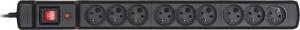 Listwa zasilająca Activejet Combo przeciwprzepięciowa 9 gniazd 1.5 m czarna 2