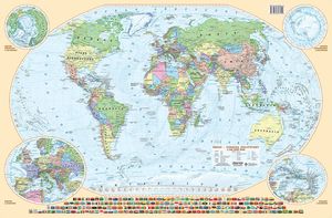 EkoGraf Podkładka na biurko Mapa Świat polityczno-fizyczna 1