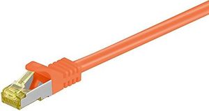 Goobay Wentronic goobay - Patch Cable - RJ-45 (M) to RJ-45 (M) - 25cm - SFTP, PiMF -Cat.7 Raw Cable - Halogen Free, Shaped, without Hook - Orange (91570) 1