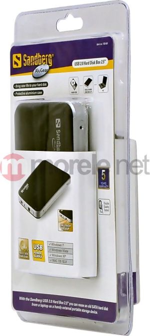 Kieszeń Sandberg obudowa na dysk USB 2.0 Hard Disk Box SATA 2.5 (133-69) 2