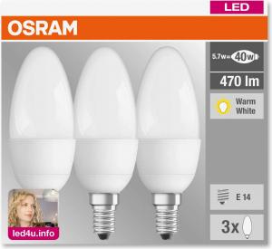 Osram Classic B, 5.7W, E14, 470lm, 3 szt. 3