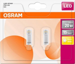 Osram OSRAM LED STAR PIN 230V 1,8W 827 G4 noDIM A++ Plast čirý 200lm 2700K 15000h (blistr 2ks) 1