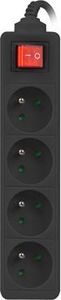 Listwa zasilająca Lanberg PS1 4 gniazda 1.5 m czarna (PS1-04E-0150-BK) 2