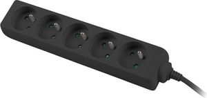 Lanberg 1.5m, czarna, 5 gniazd, kabel wykonany z pełnej miedzi -PS0-05E-0150-BK 3