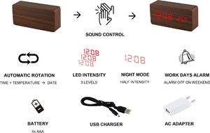 MPM Budzik C02.3564.51 termometr, 3 alarmy 2