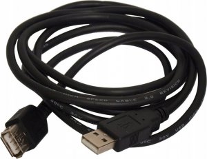Kabel USB Art USB-A - USB-A 3 m Czarny (ALOEM111) 1