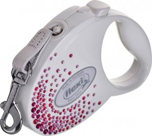 Flexi FLEXI Smycz Glam Splash Pink, S TAŚMA 3m, biała 2