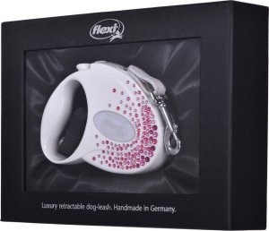 Flexi FLEXI Smycz Glam Splash Pink, S TAŚMA 3m, biała 4