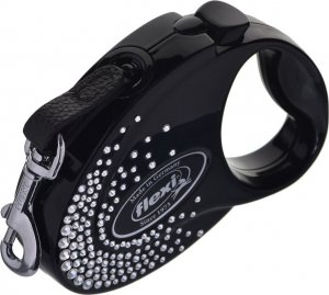 Flexi FLEXI Smycz Glam Splash Crystal, S TAŚMA 3 m, czarna 3