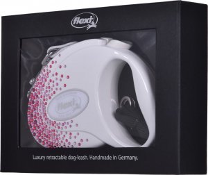 Flexi FLEXI Smycz Glam Splash Pink, M TAŚMA 5m, biała 3