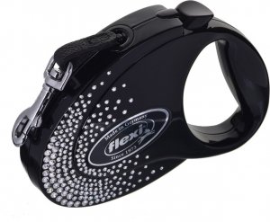 Flexi FLEXI Smycz Glam Splash Crystal, M TAŚMA 5 m, czarna 3