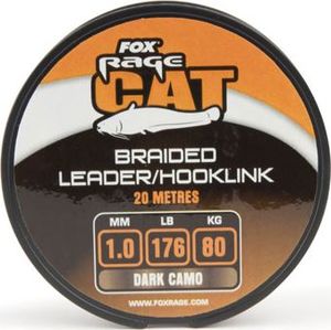 Fox Rage Catfish Braid Leader / Hooklink 1.2mm 100kg/220lb x 20m Dark Camo (BBL002) 1
