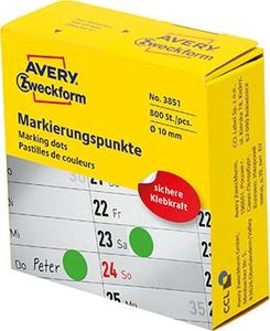 Avery Zweckform Etykiety ZF 3851 kółka 10mm zielone 1