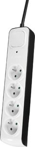 Listwa zasilająca Hama Premium przeciwprzepięciowa 4 gniazda 3 m biało-czarna (441373470000) 2