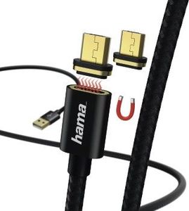 Kabel USB Hama USB-A - microUSB 1 m Czarny (001783730000) 1