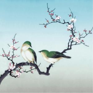 Museums & Galleries Karnet kwadrat z kopertą - Plum Blossom Birds 1