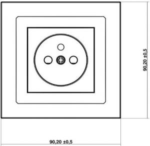 Karlik Gniazdo pojedyncze Deco z/u 2P+Z grafitowy mat (28DGP-1z) 2